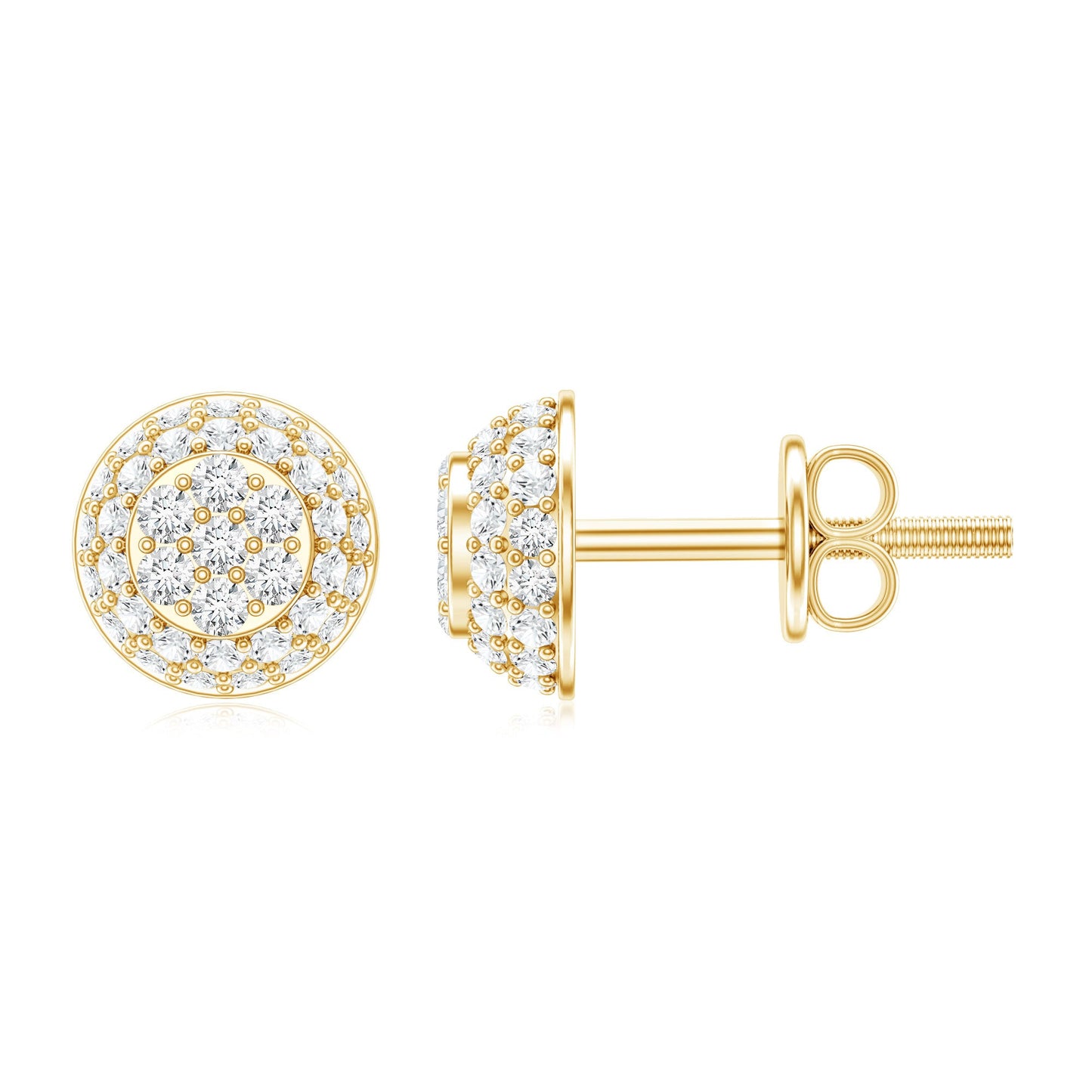 Certified Diamond Bridal Stud Earring with Screw Back