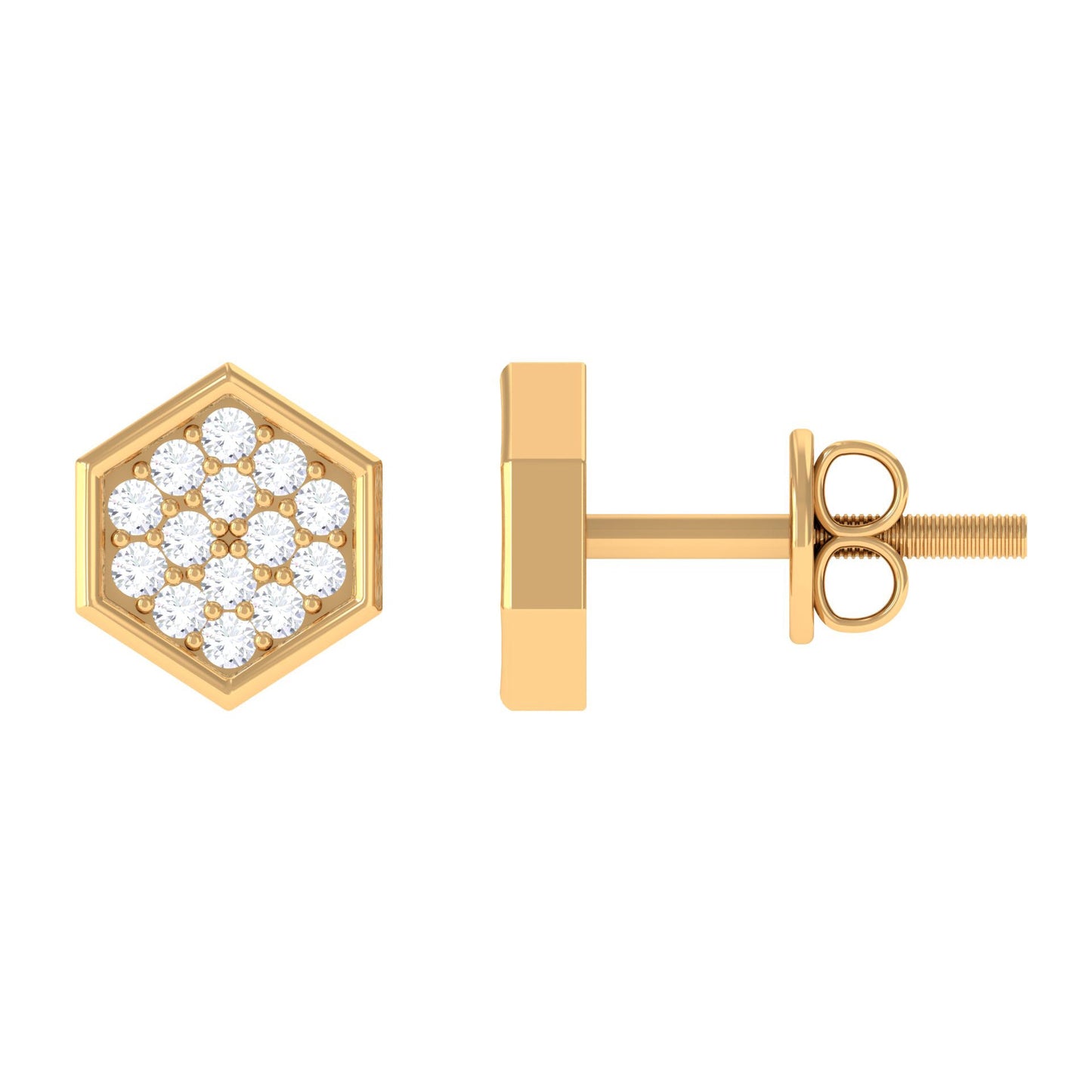 Minimal Diamond Geometric Earrings for Everyday