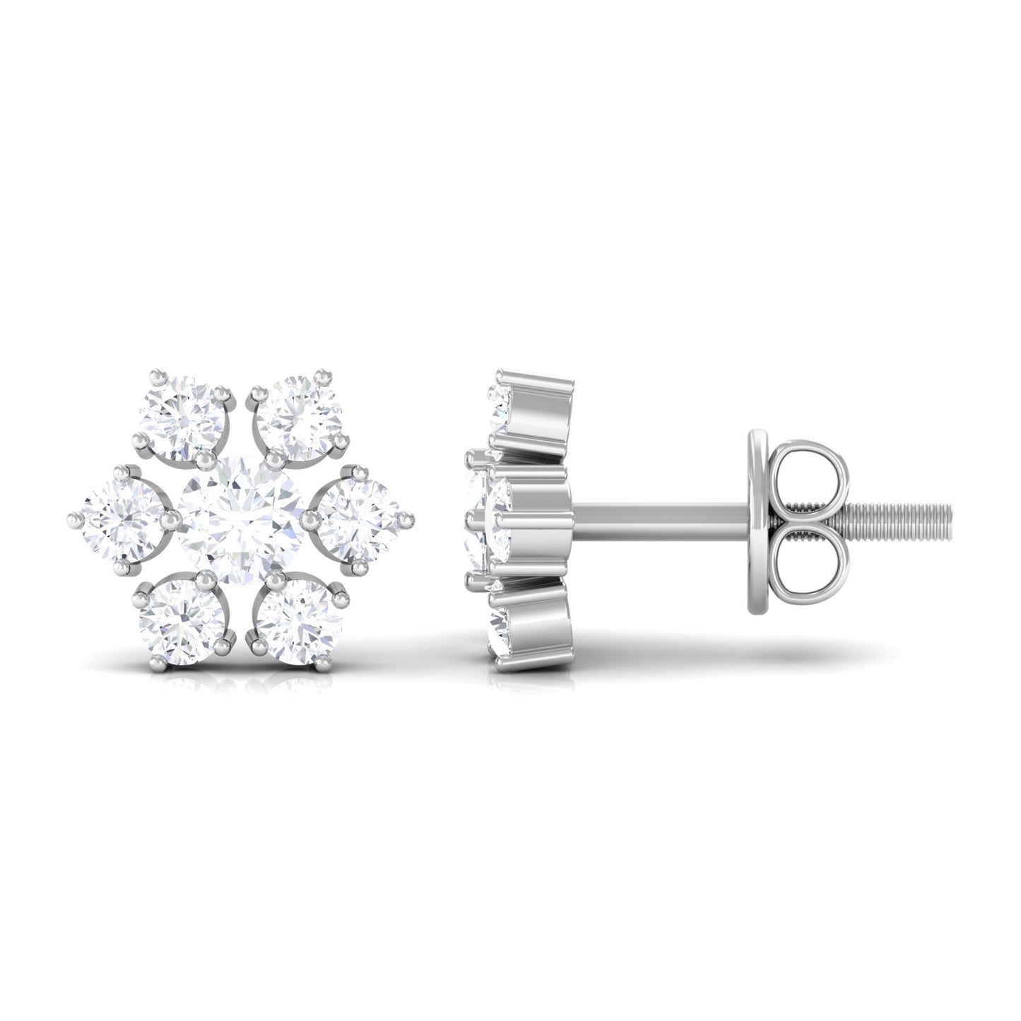 Certified Natural Diamond Cluster Earrings