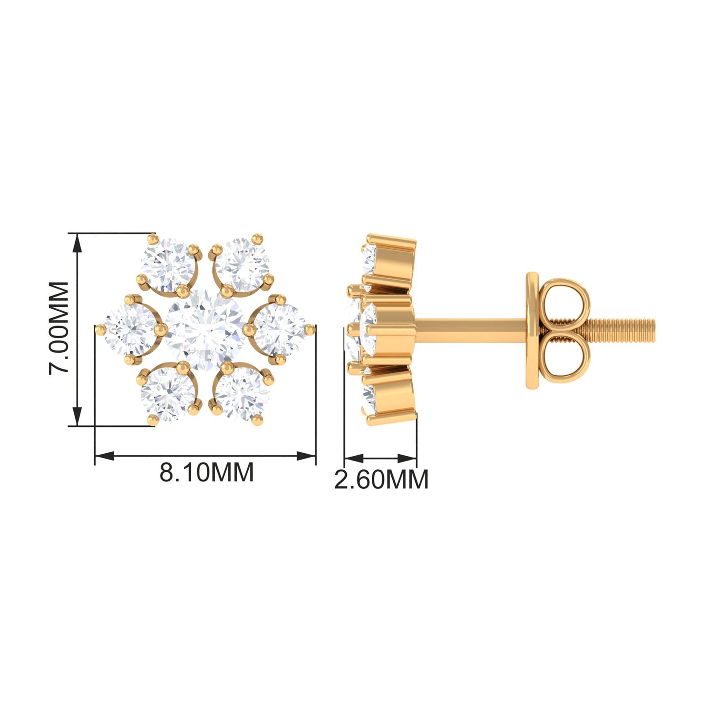 Certified Natural Diamond Cluster Earrings