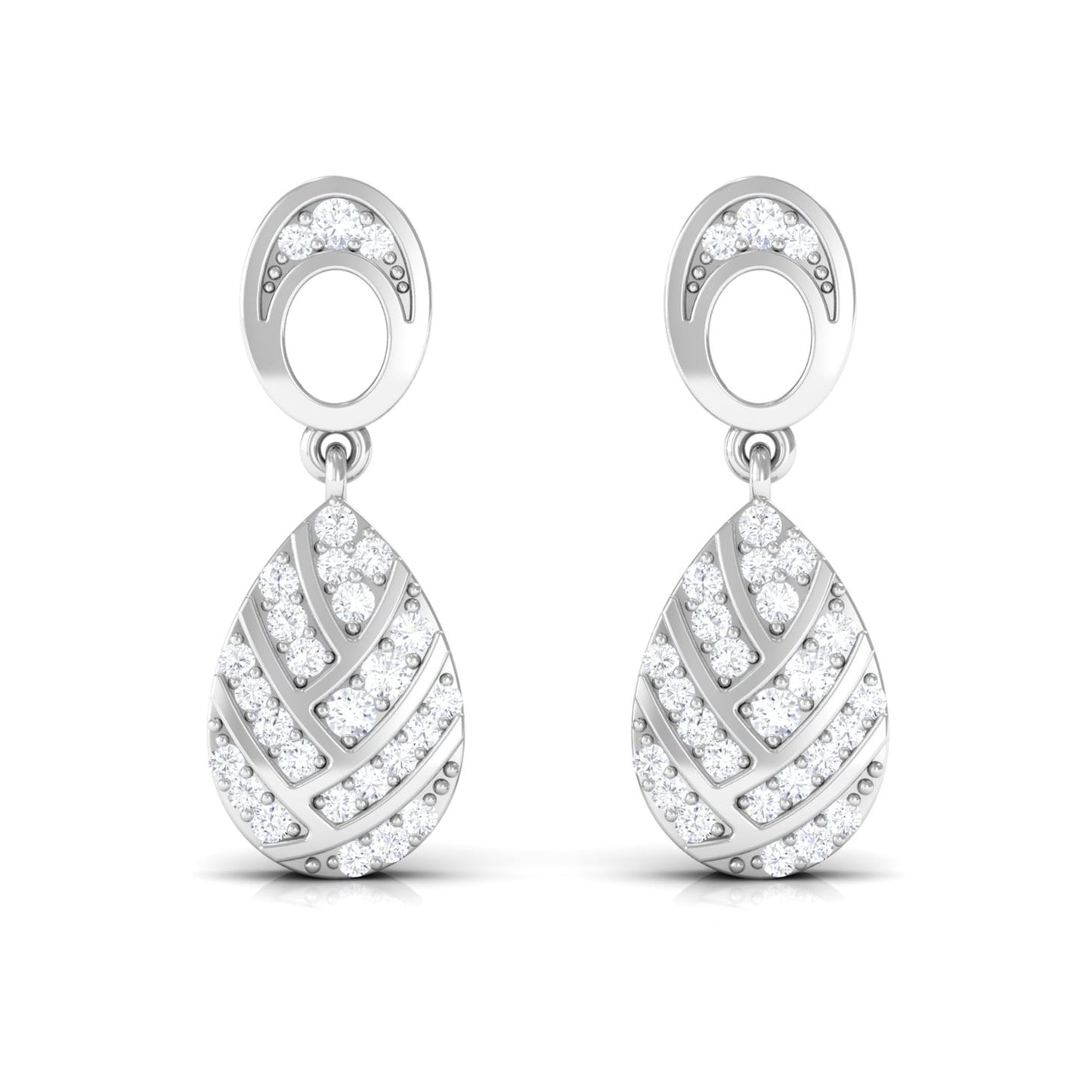 Certified Real Diamond Teardrop Earrings with Screw Back
