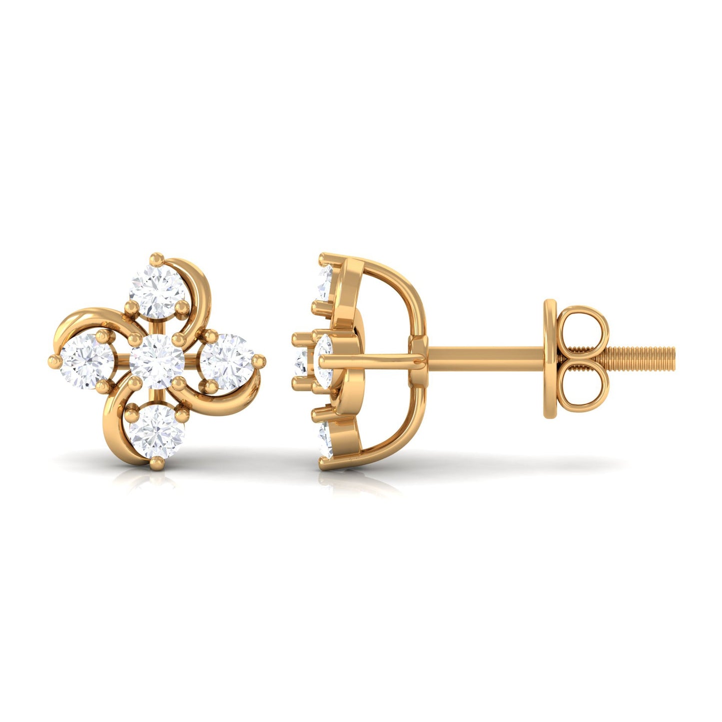 Diamond Flower Cluster Earrings For Women