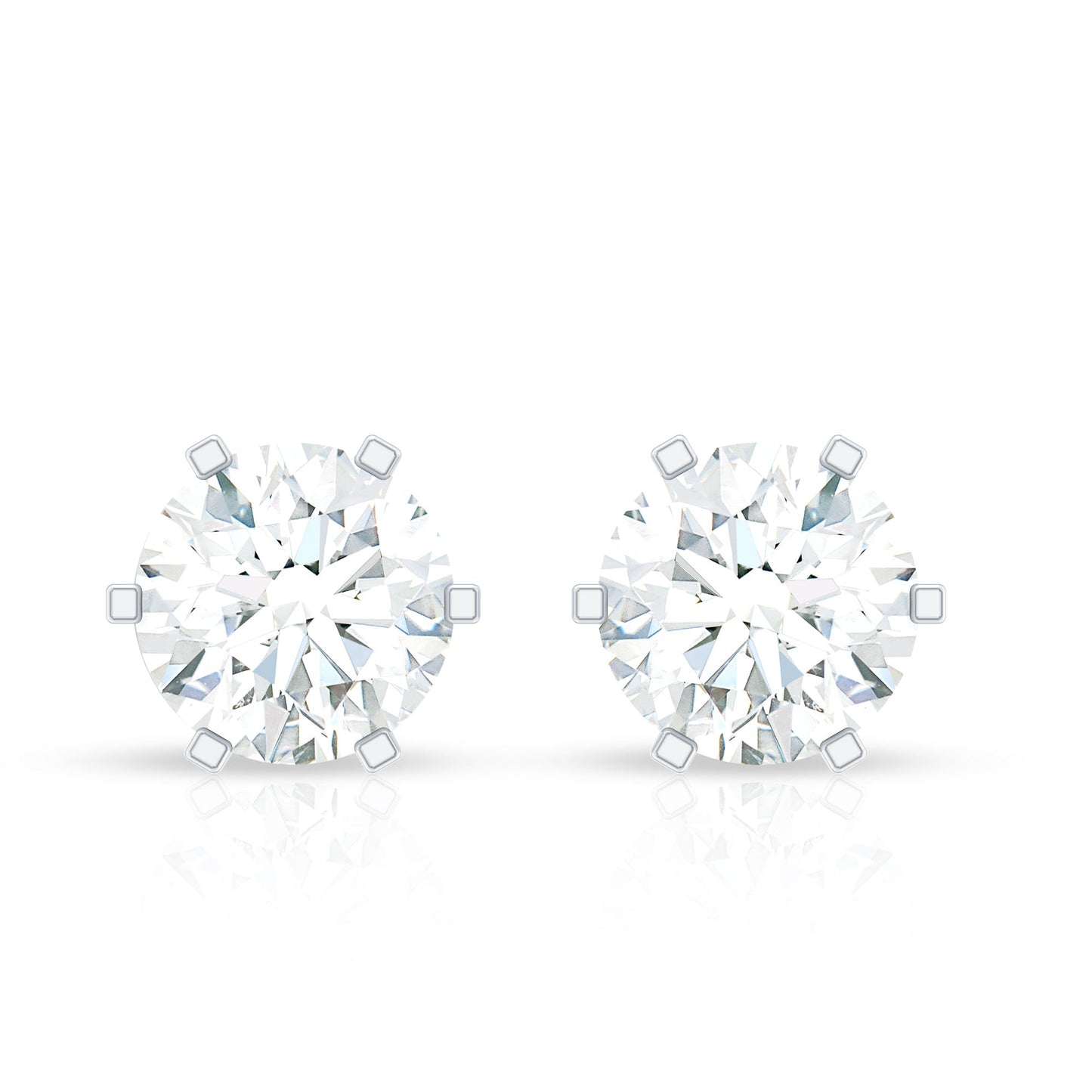 Real Diamond Solitaire Martini Stud Earrings