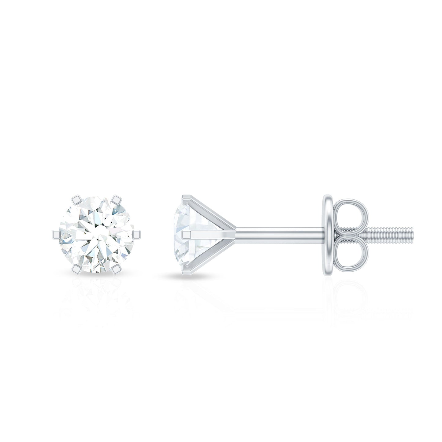 Real Diamond Solitaire Martini Stud Earrings
