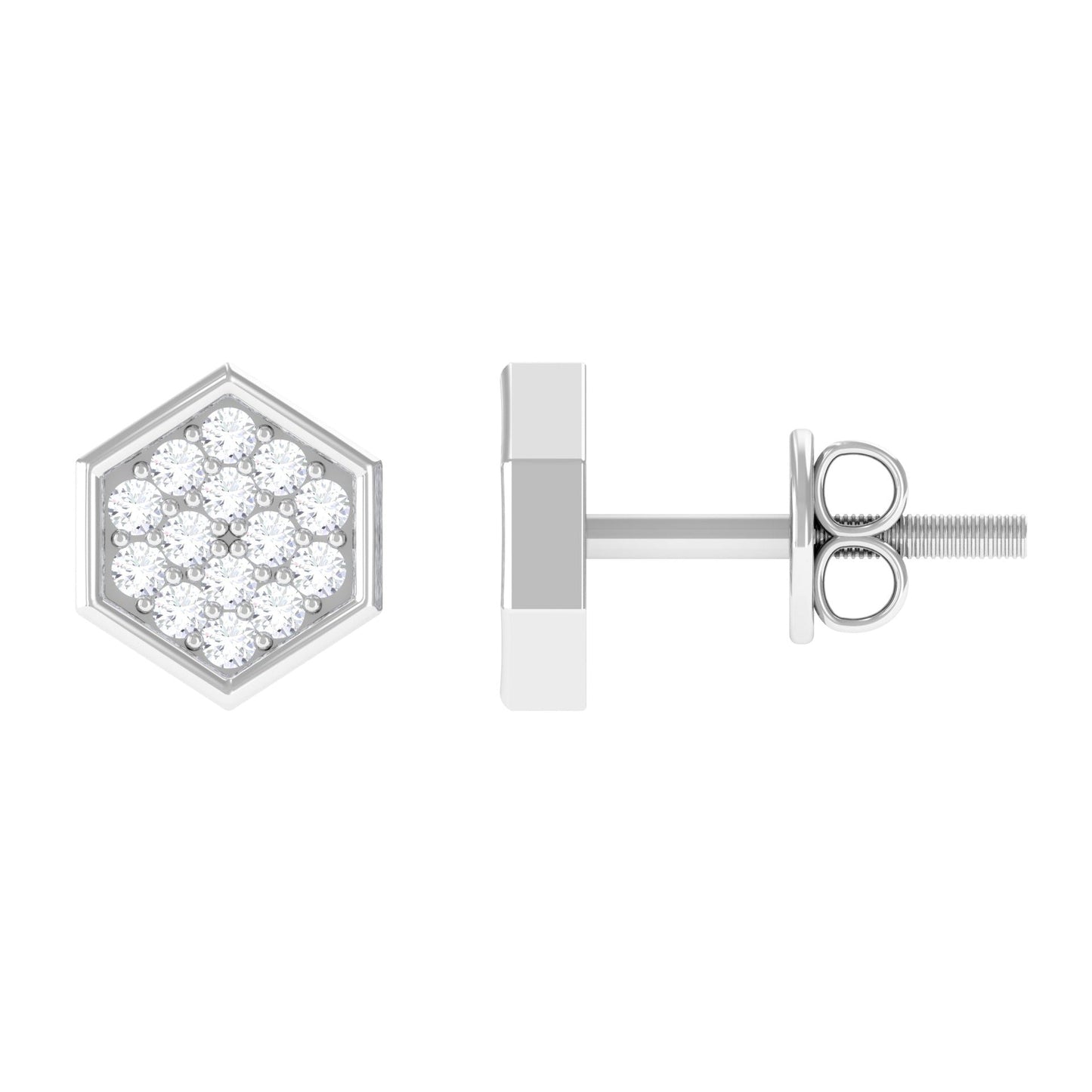 Minimal Diamond Geometric Earrings for Everyday