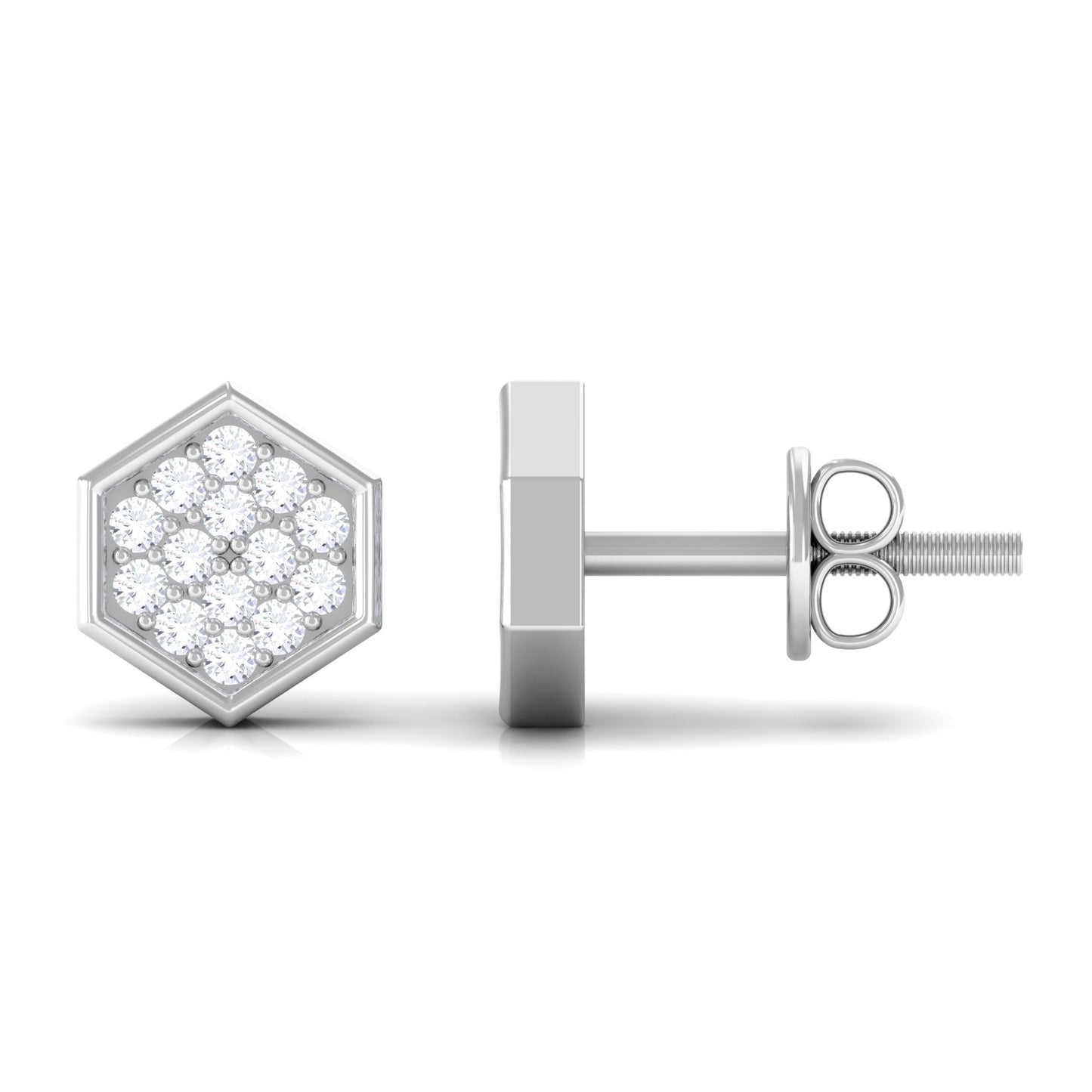Minimal Diamond Geometric Earrings for Everyday