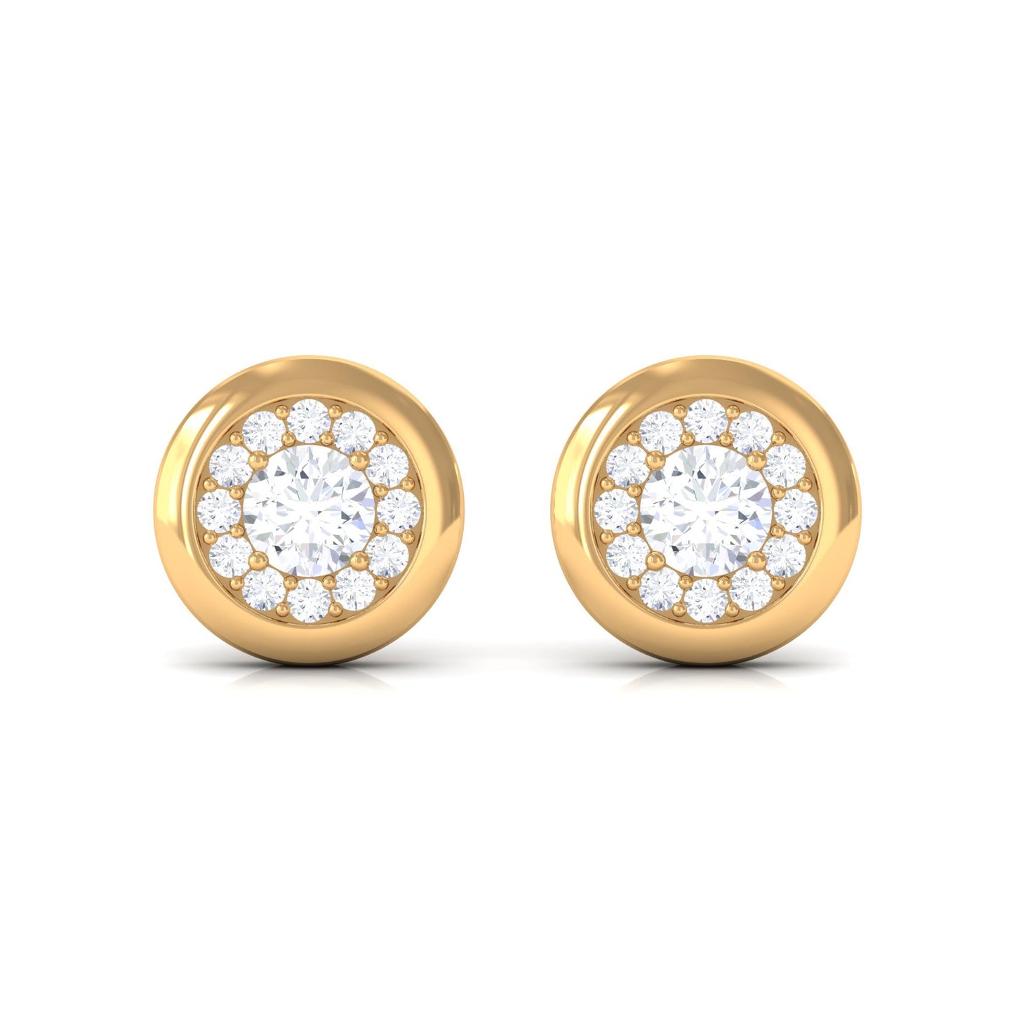 Certified Real Diamond Cluster Stud Earrings with Screw Back
