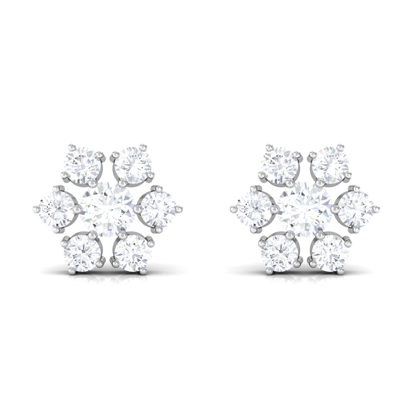 Certified Natural Diamond Cluster Earrings