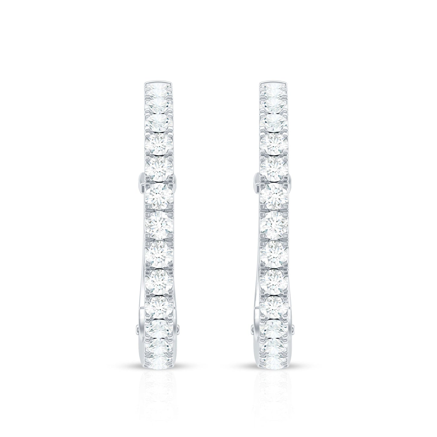 Natural Diamond Hoop Earrings For Women