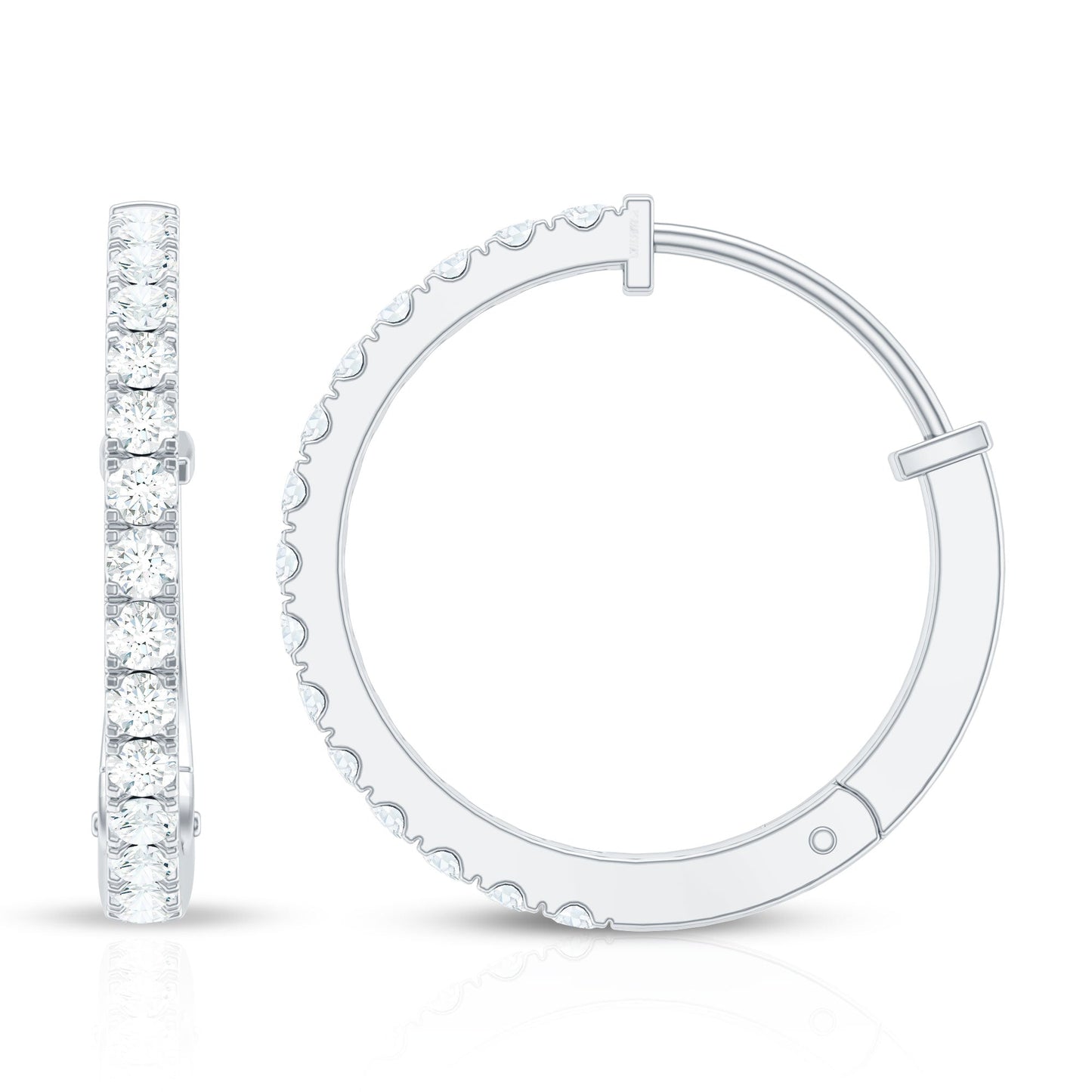 Natural Diamond Hoop Earrings For Women