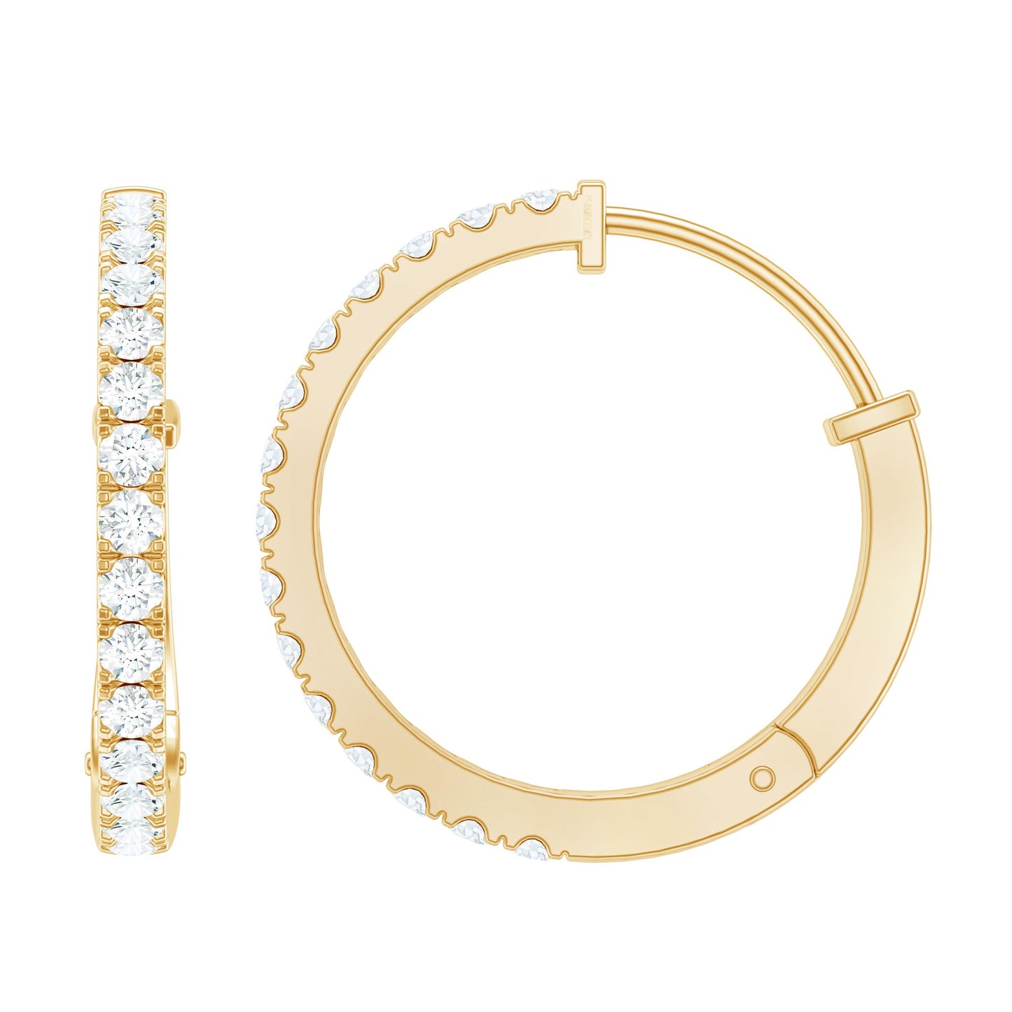 Natural Diamond Hoop Earrings For Women