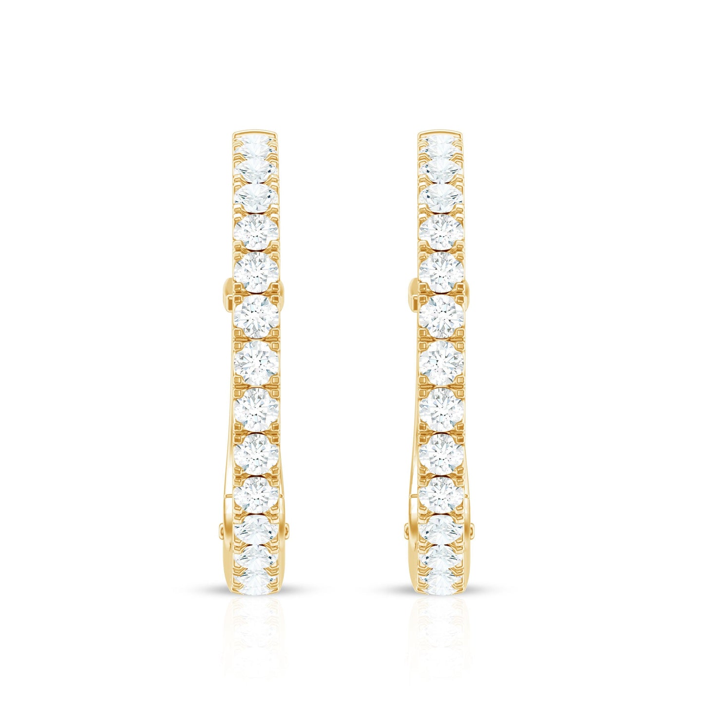 Natural Diamond Hoop Earrings For Women
