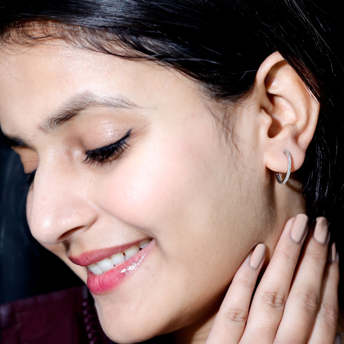 Certified Moissanite Hoop Earrings