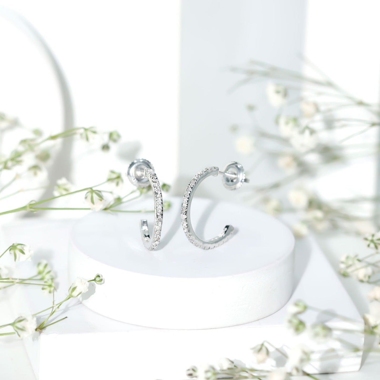 Certified Moissanite Hoop Earrings