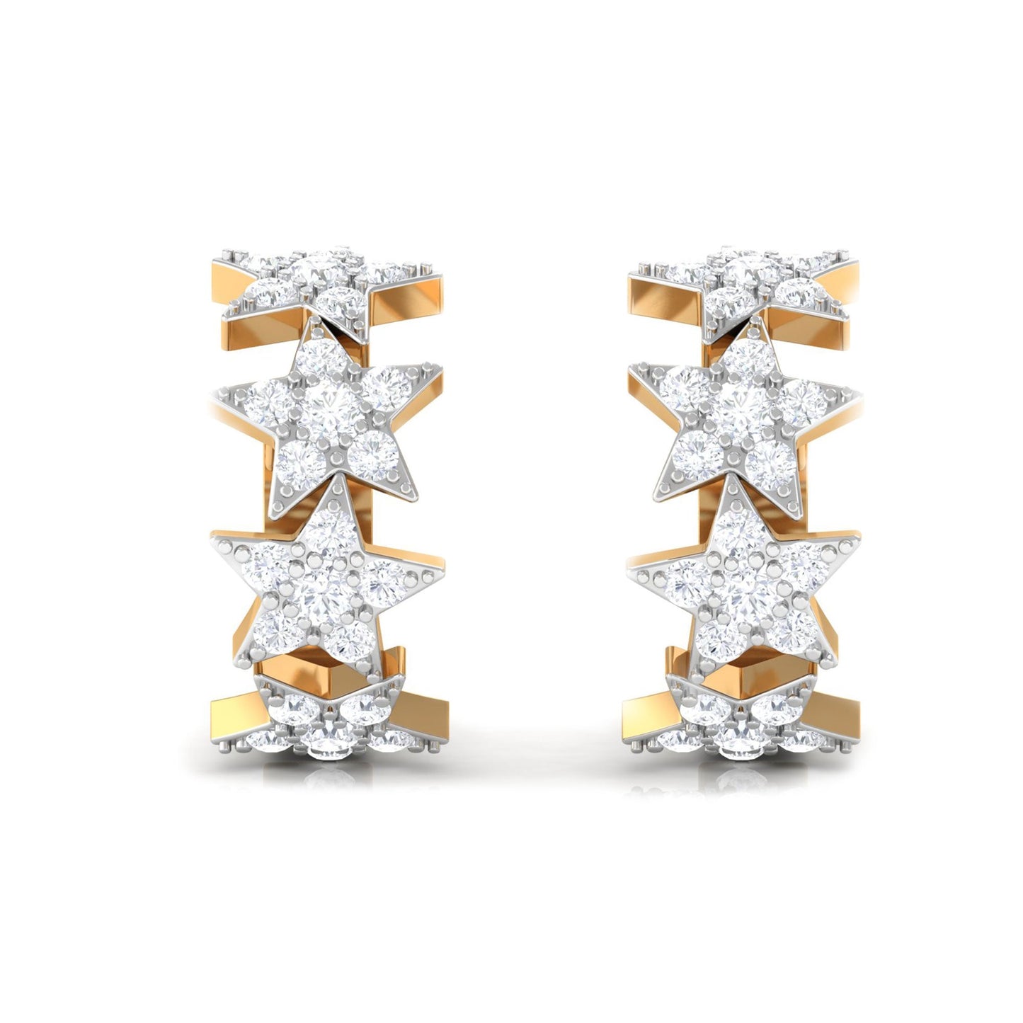 Certified Moissanite Star Hoop Earrings