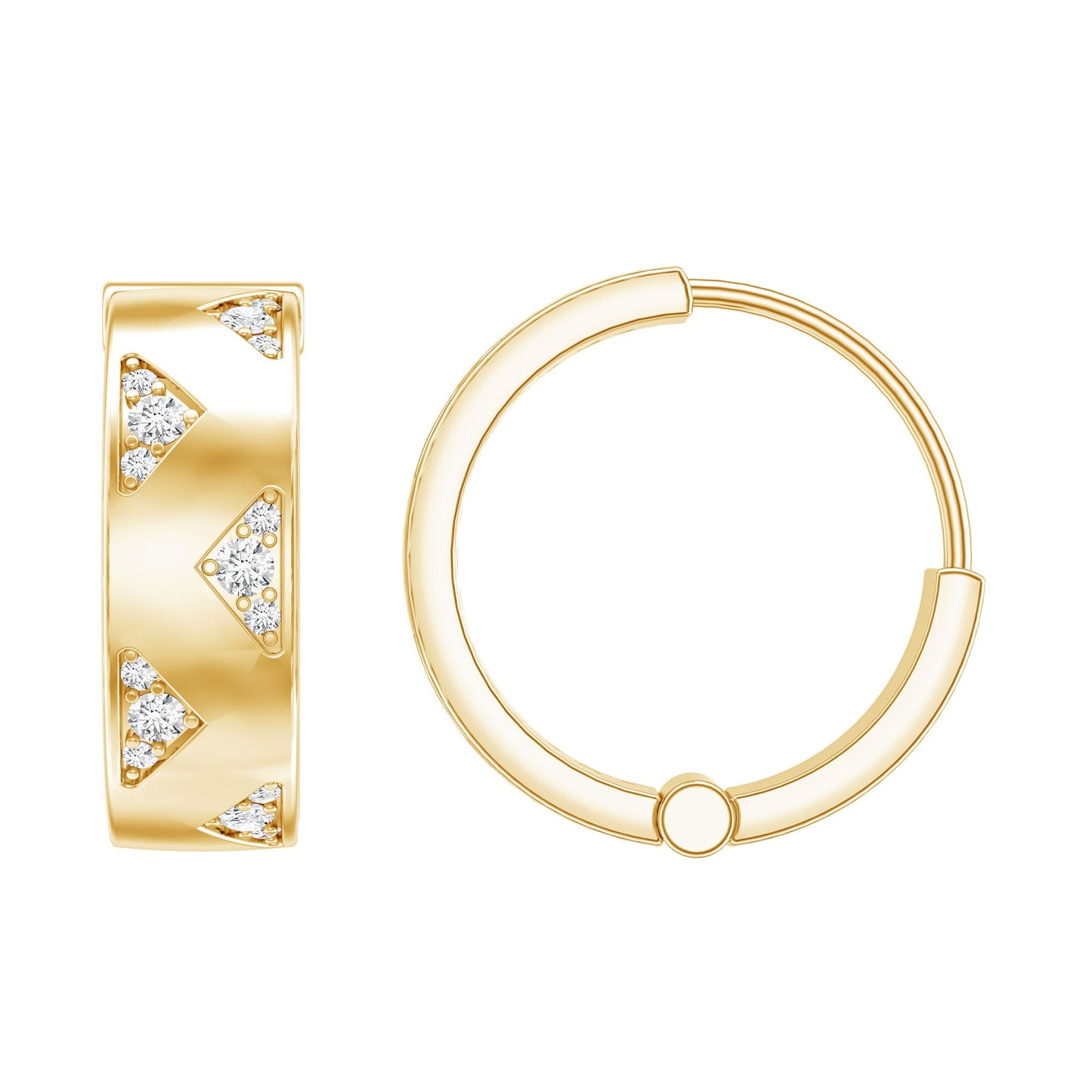 Certified Moissanite Hinged Hoop Earrings for Women