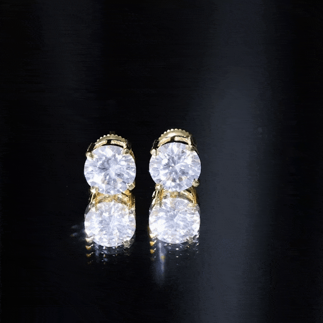 4.2 Carat Round Cut Moissanite Solitaire Stud Earrings