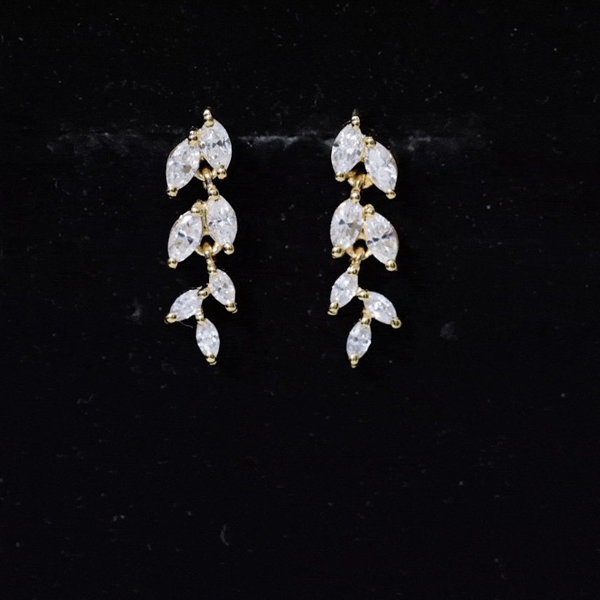 Marquise Cut Moissanite Bridal Dangle Earrings