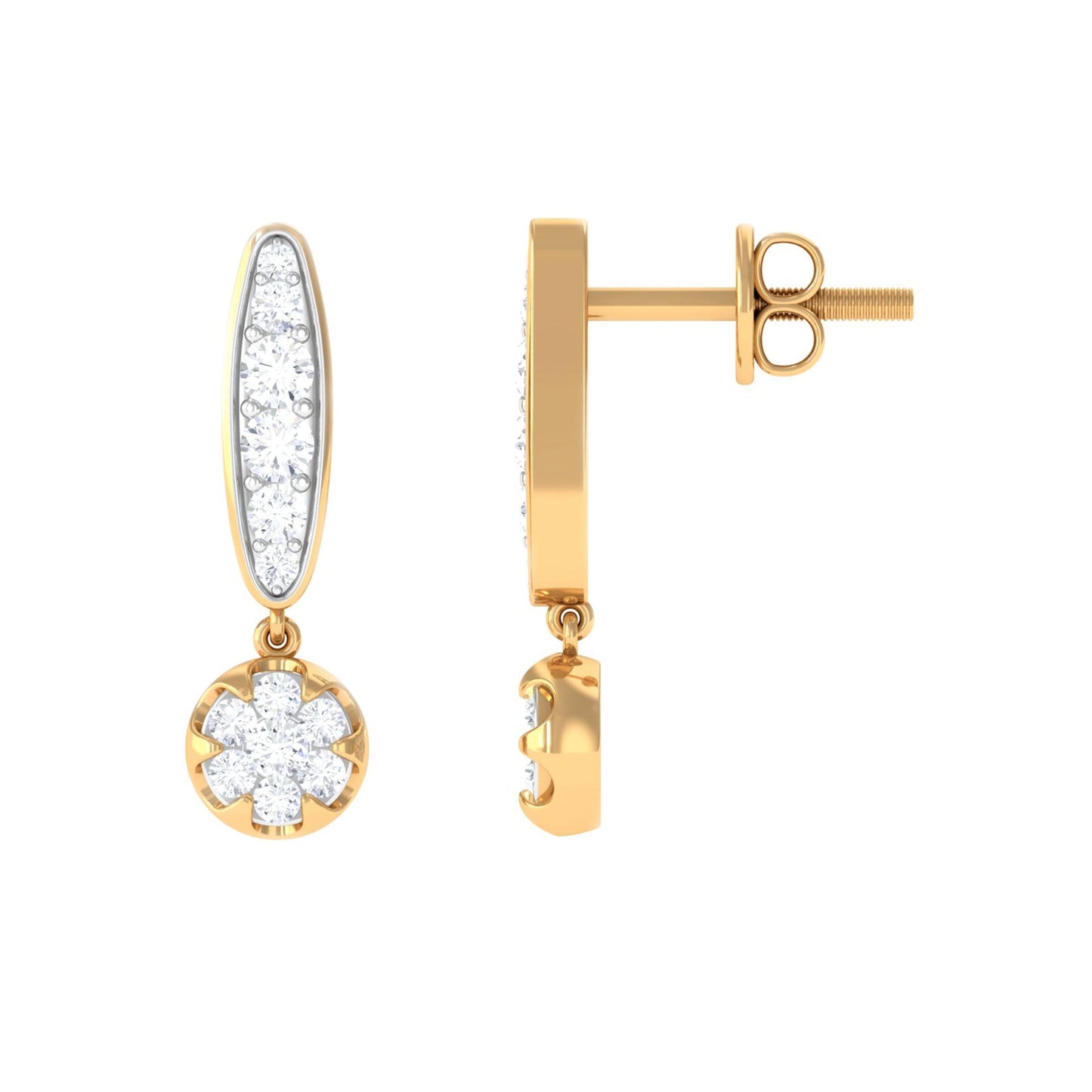 Classic Moissanite Bar Drop Earrings
