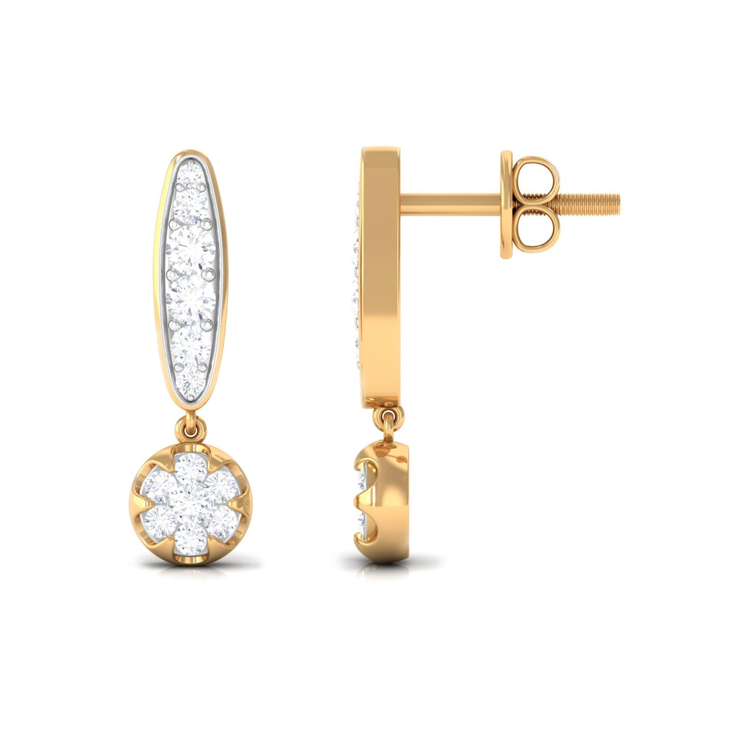 Classic Moissanite Bar Drop Earrings