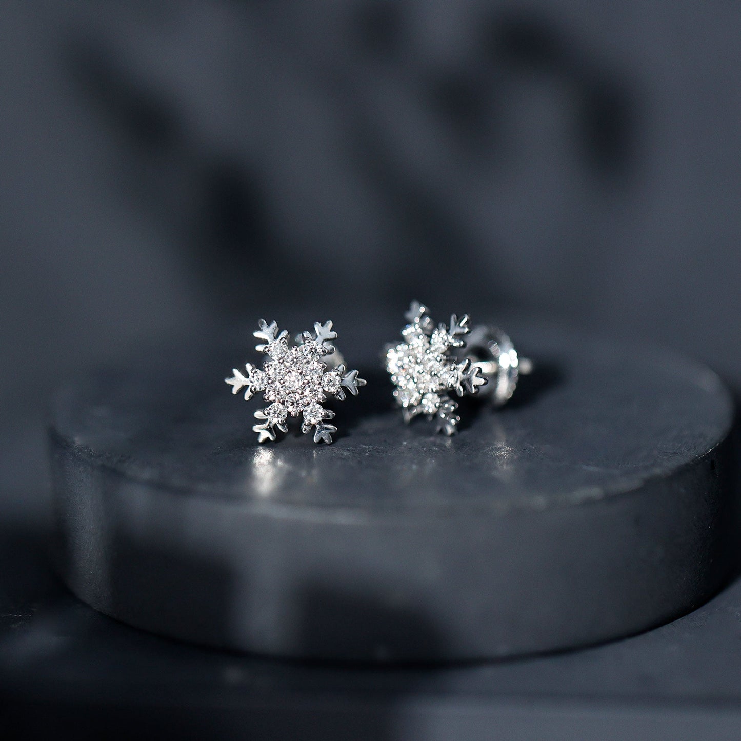 Certified Moissanite Snowflake Stud Earrings