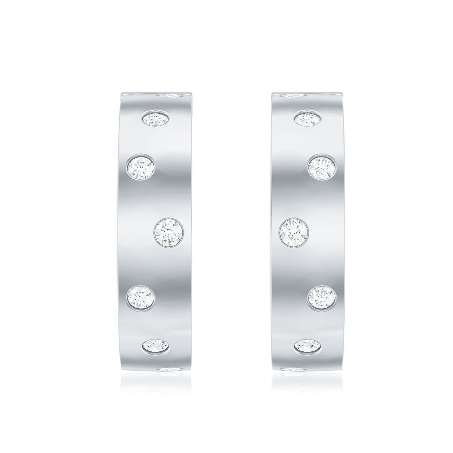 Certified Moissanite Hinged Hoop Earrings