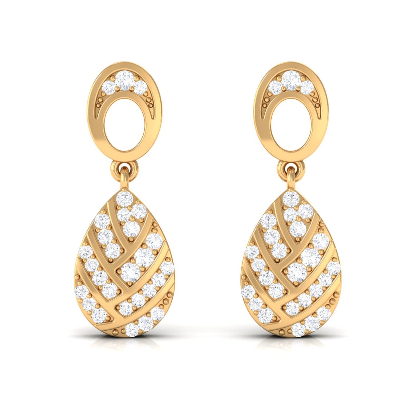Certified Real Diamond Teardrop Earrings with Screw Back