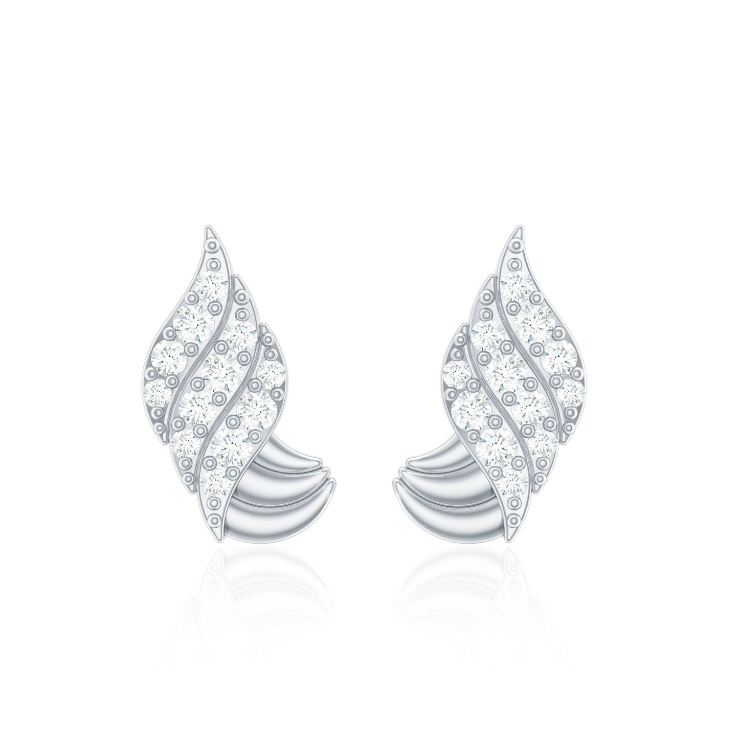 Contemporary Diamond Stud Earrings with Certificate