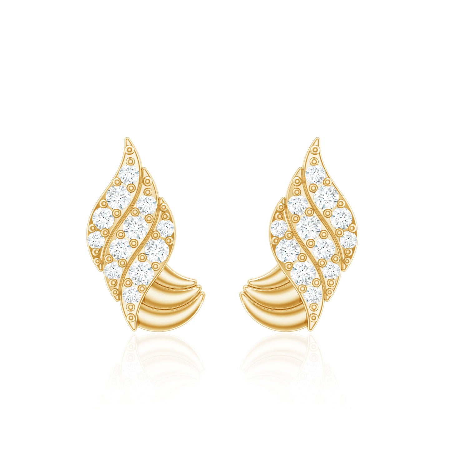 Contemporary Diamond Stud Earrings with Certificate