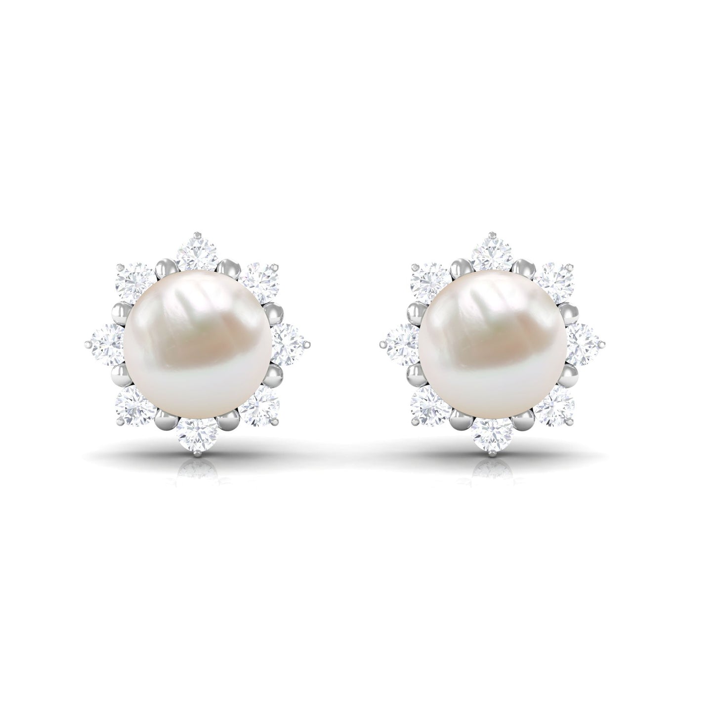 Freshwater Cultured Pearl Earrings with Diamond