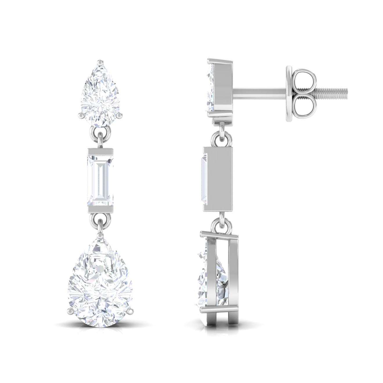Certified Moissanite Dangle Earrings for Bride