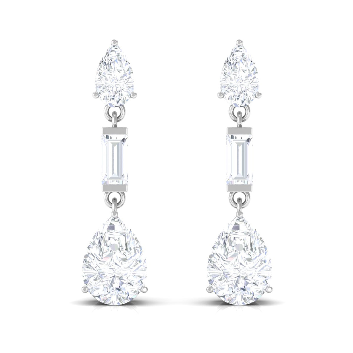 Certified Moissanite Dangle Earrings for Bride
