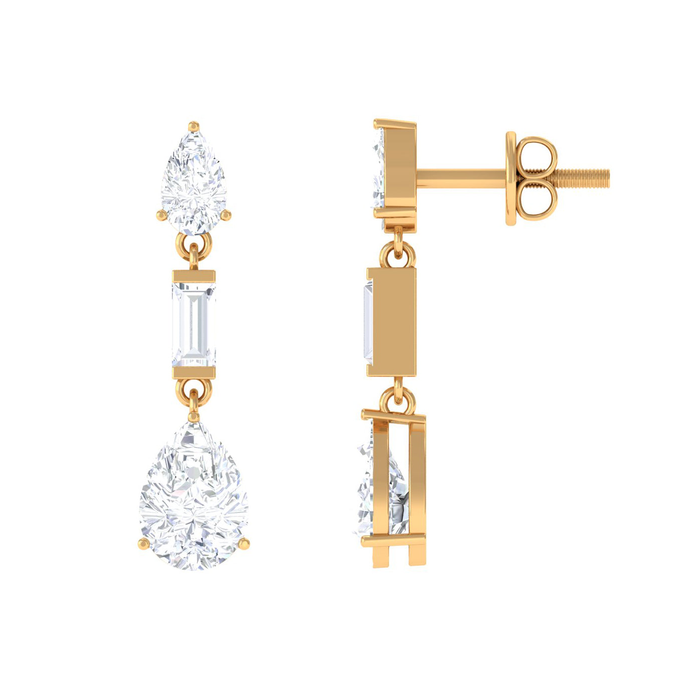 Certified Moissanite Dangle Earrings for Bride