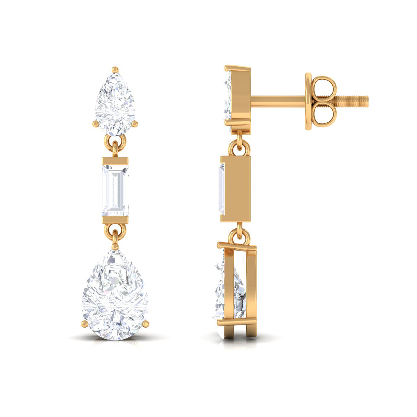 Certified Moissanite Dangle Earrings for Bride