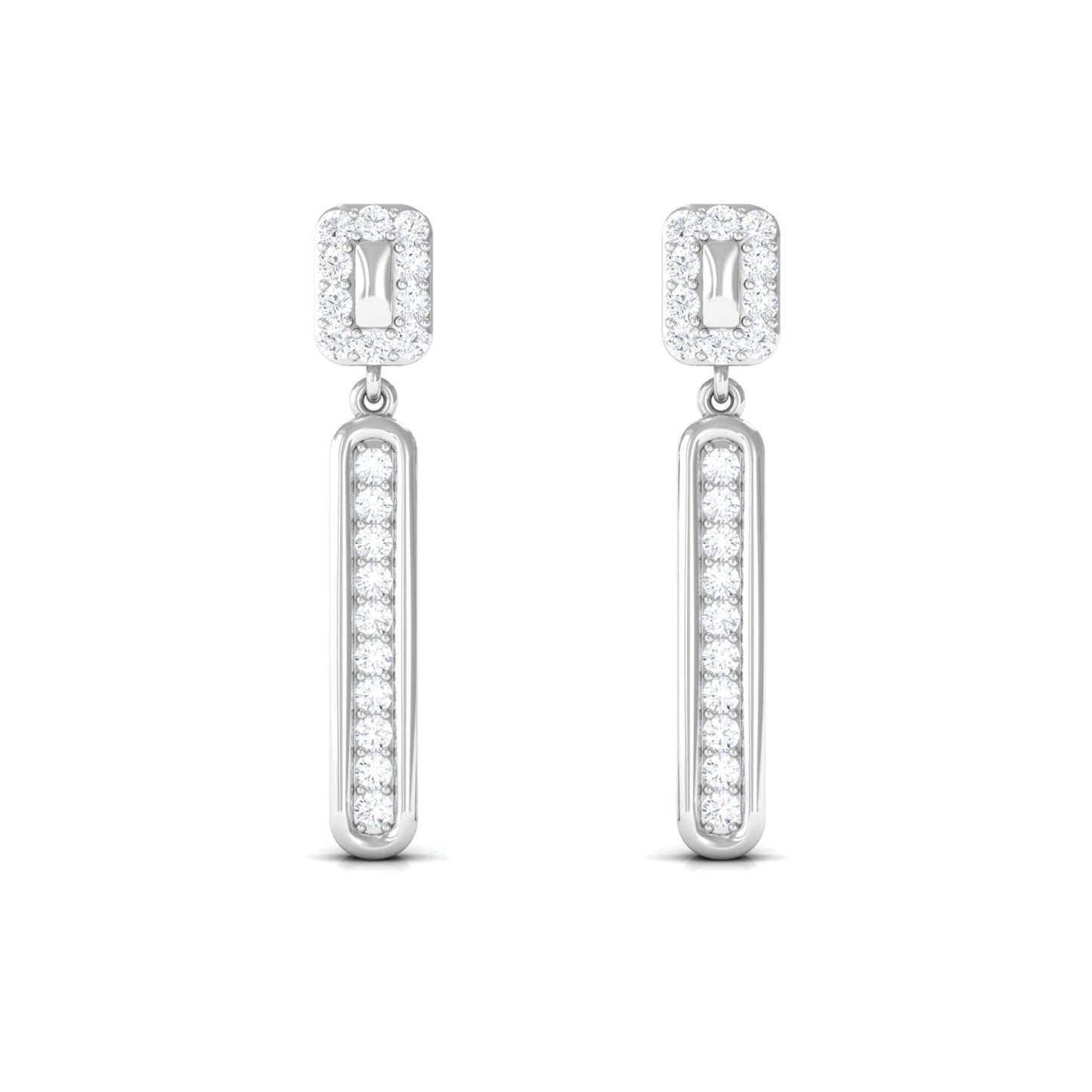 Certified Moissanite Bar Dangle Earrings for Women