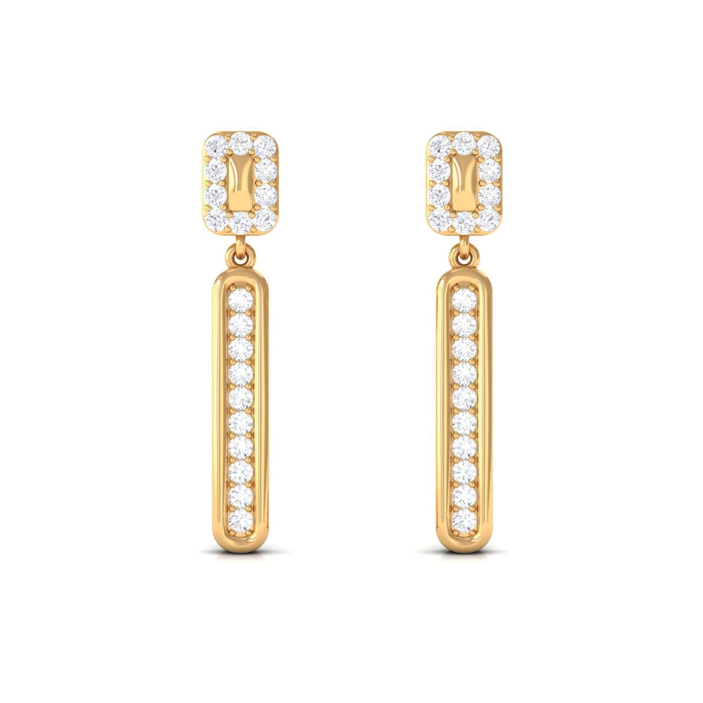 Certified Moissanite Bar Dangle Earrings for Women