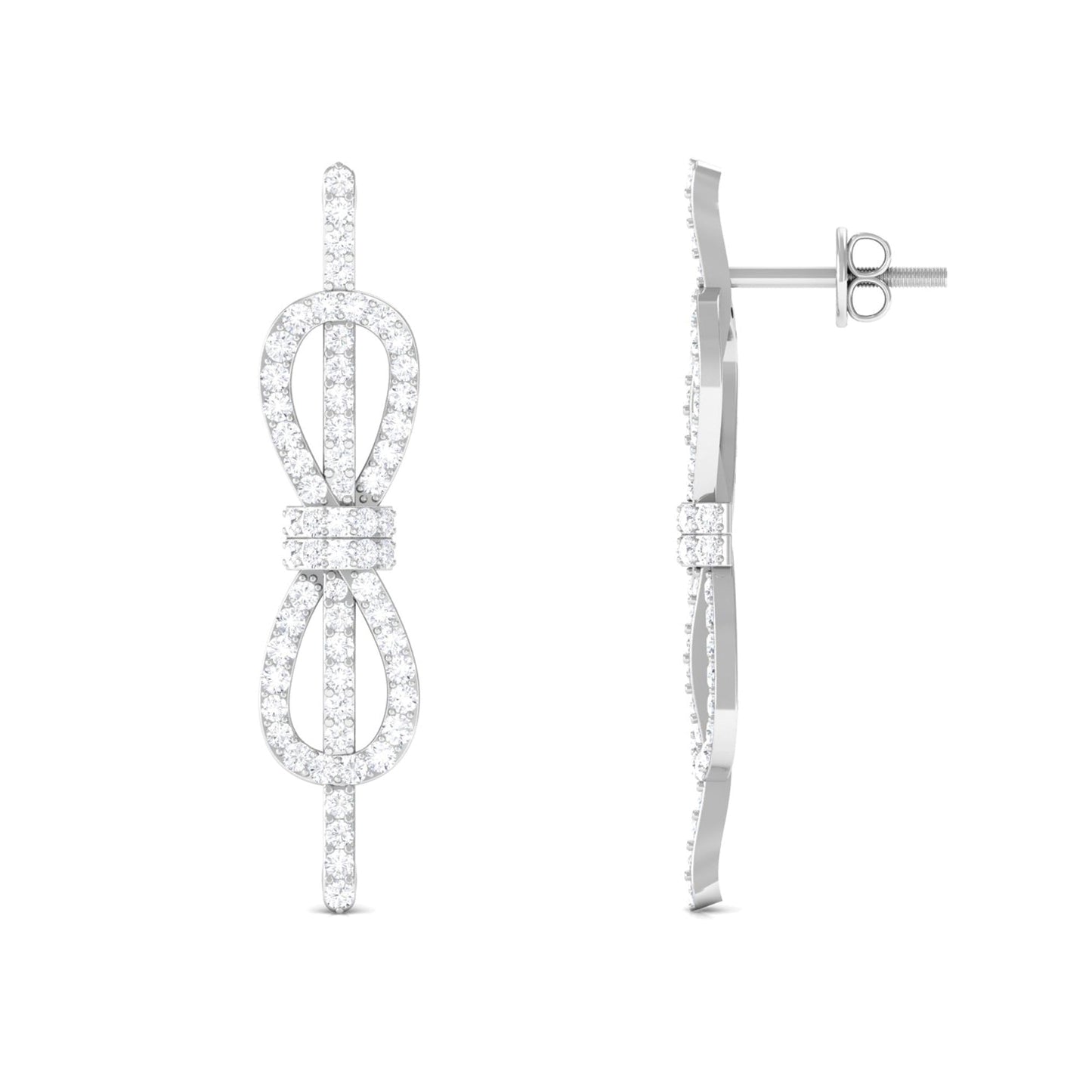 Certified Moissanite Infinity Knot Earrings for Women