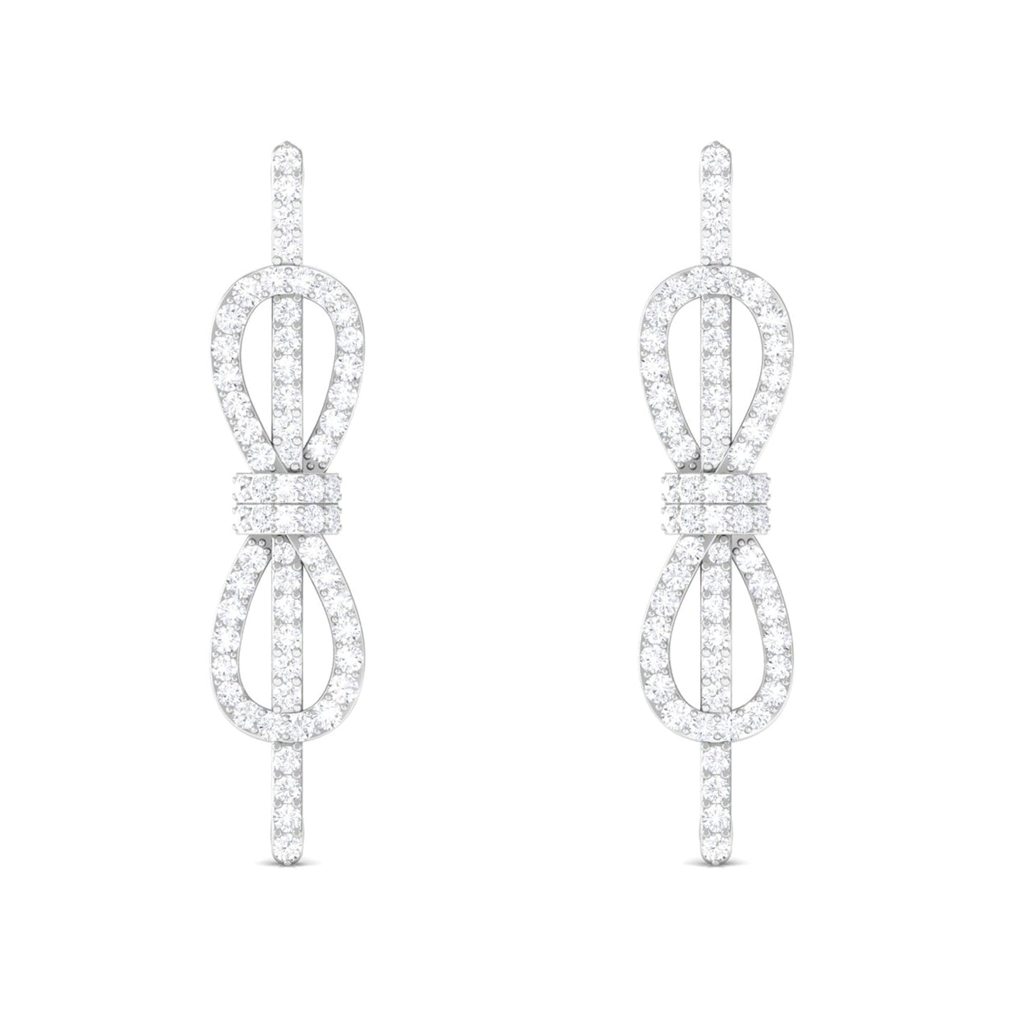 Certified Moissanite Infinity Knot Earrings for Women