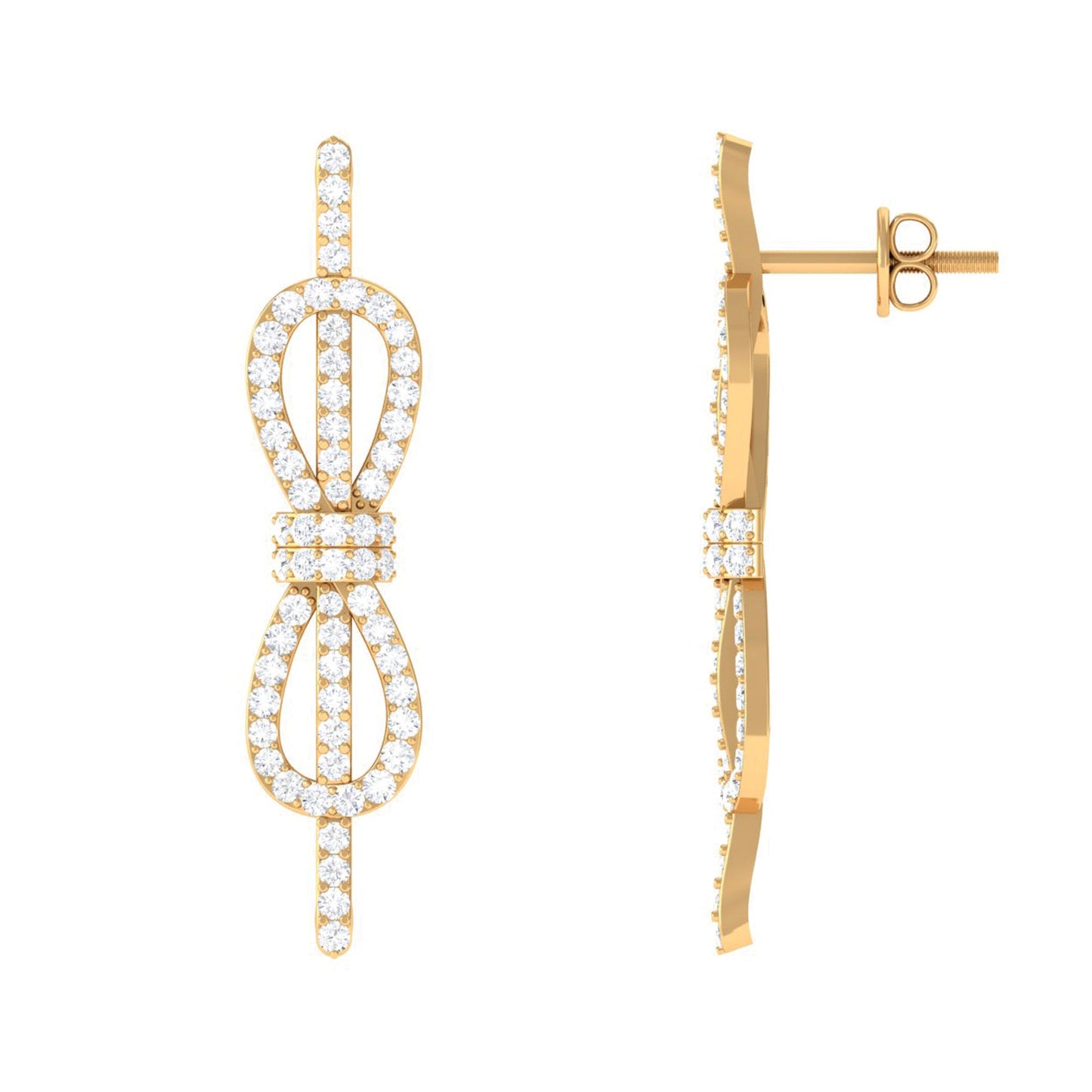 Certified Moissanite Infinity Knot Earrings for Women