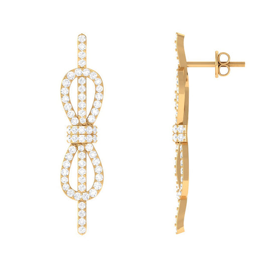 Certified Moissanite Infinity Knot Earrings for Women