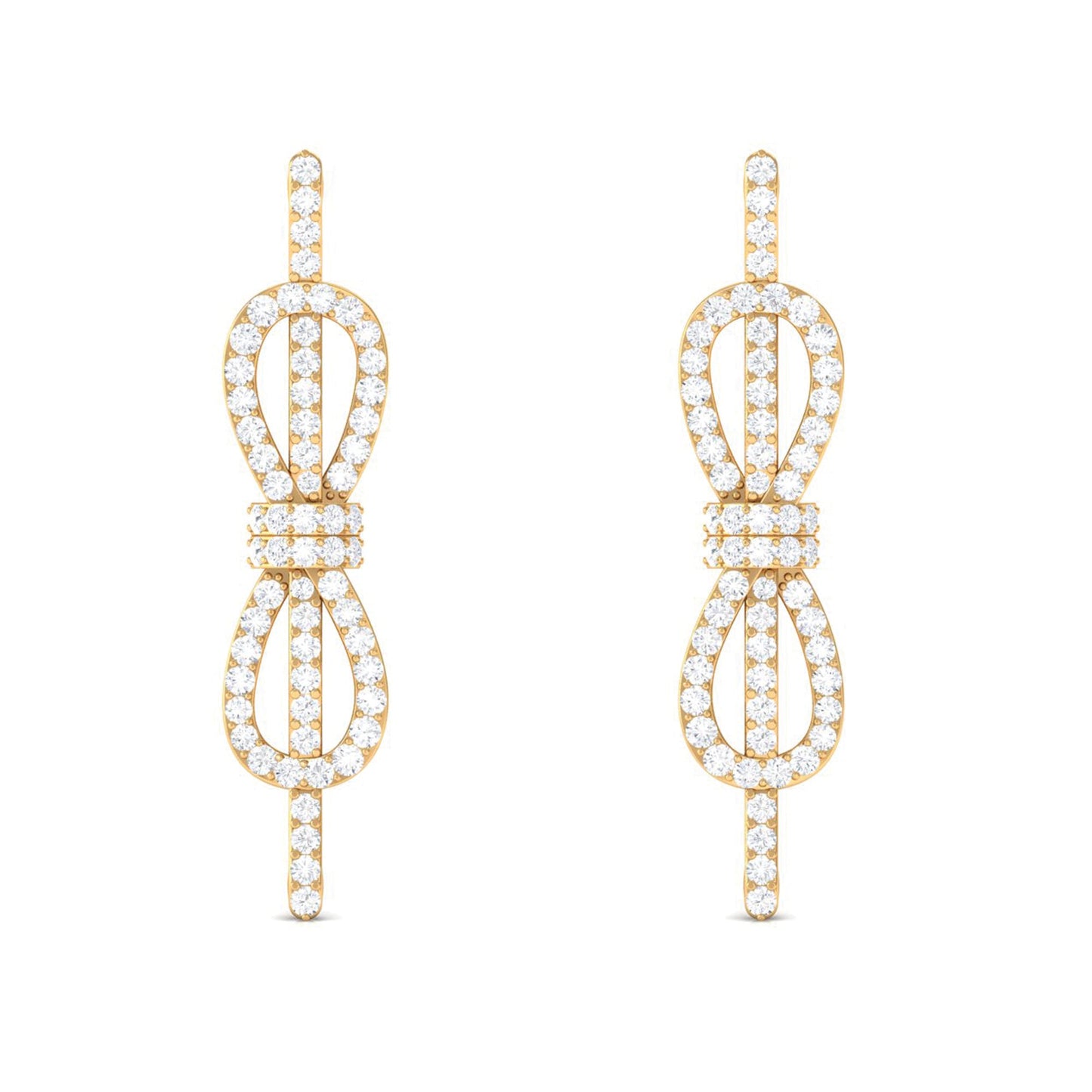 Certified Moissanite Infinity Knot Earrings for Women