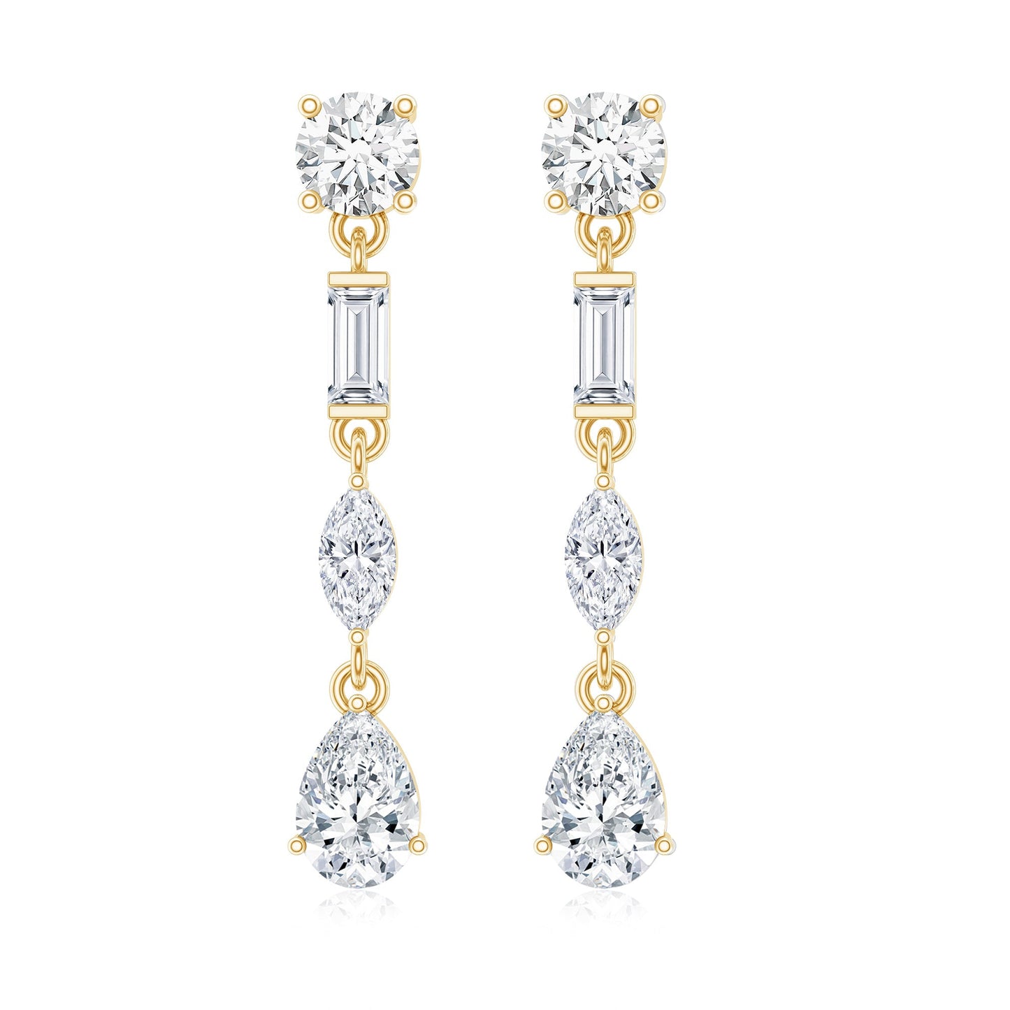 Certified Moissanite Wedding Dangle Earrings For Bride