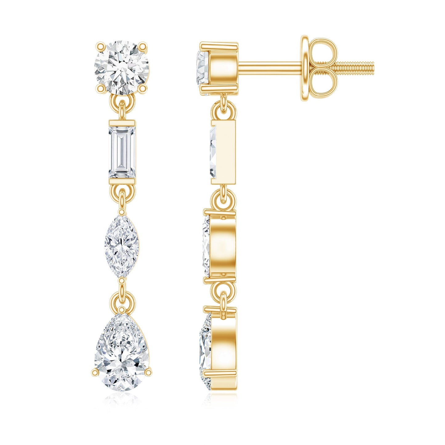 Certified Moissanite Wedding Dangle Earrings For Bride