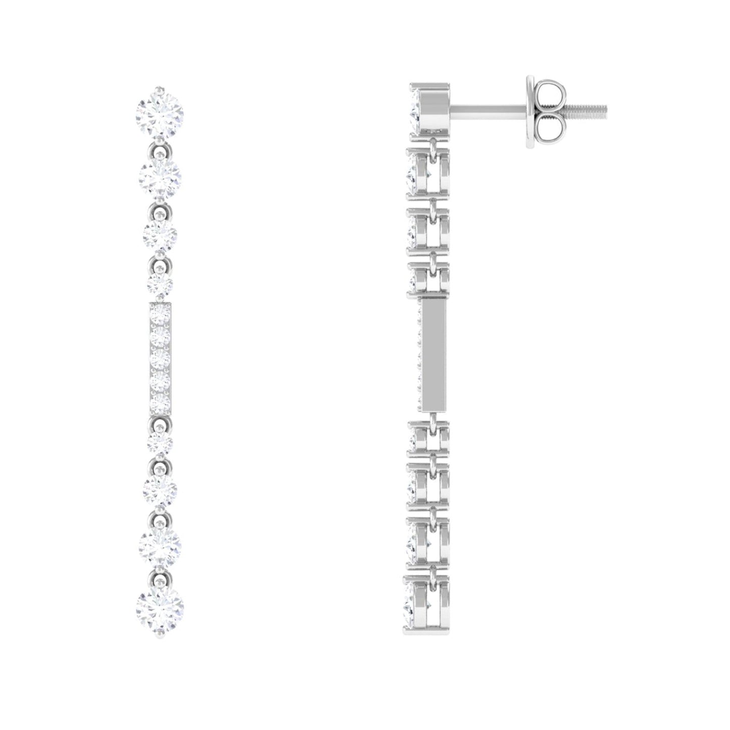 Certified Moissanite Simple Dangle Earrings