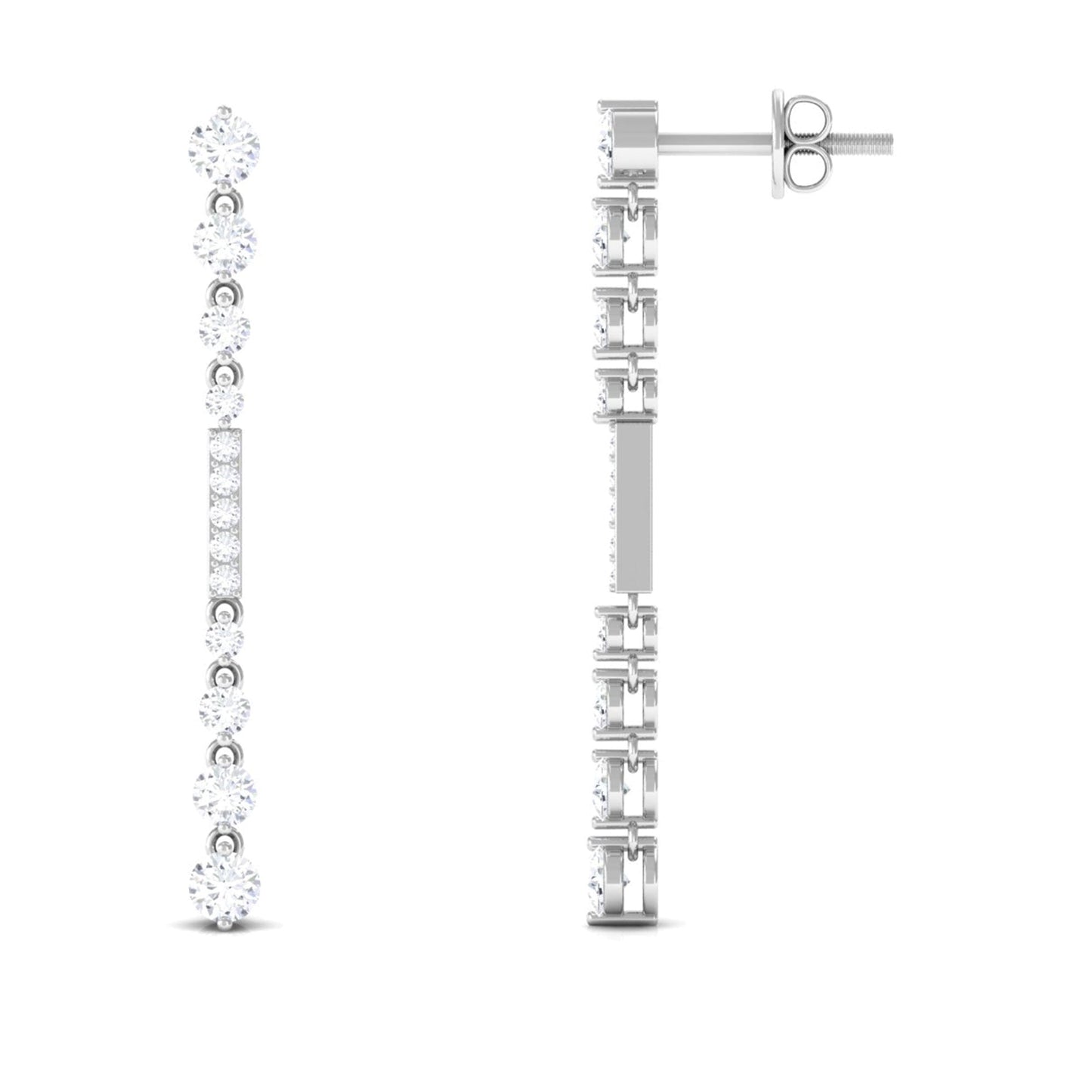 Certified Moissanite Simple Dangle Earrings