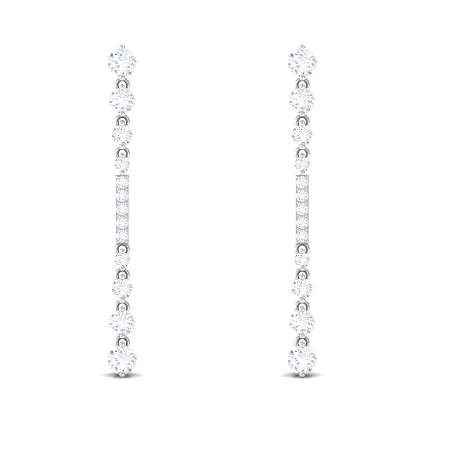 Certified Moissanite Simple Dangle Earrings
