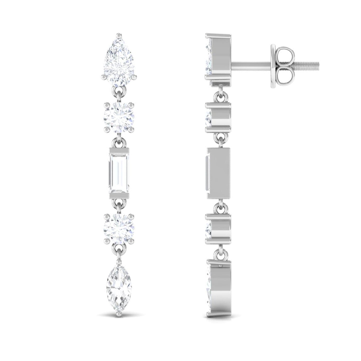 Certified Moissanite Bridal Dangle Earrings for Women