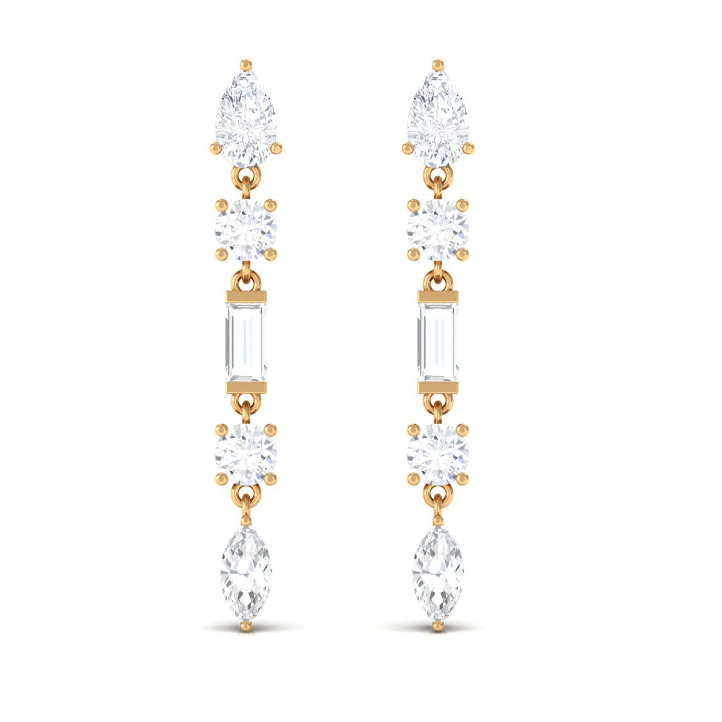 Certified Moissanite Bridal Dangle Earrings for Women