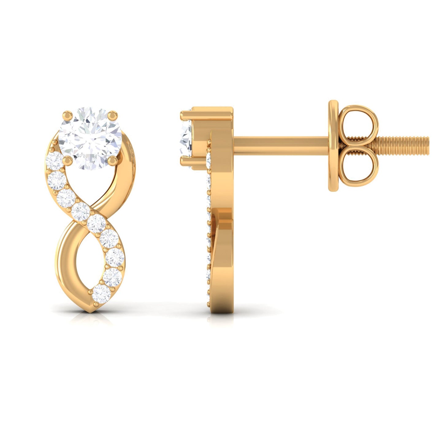 Certified Moissanite Infinity Stud Earrings for Women