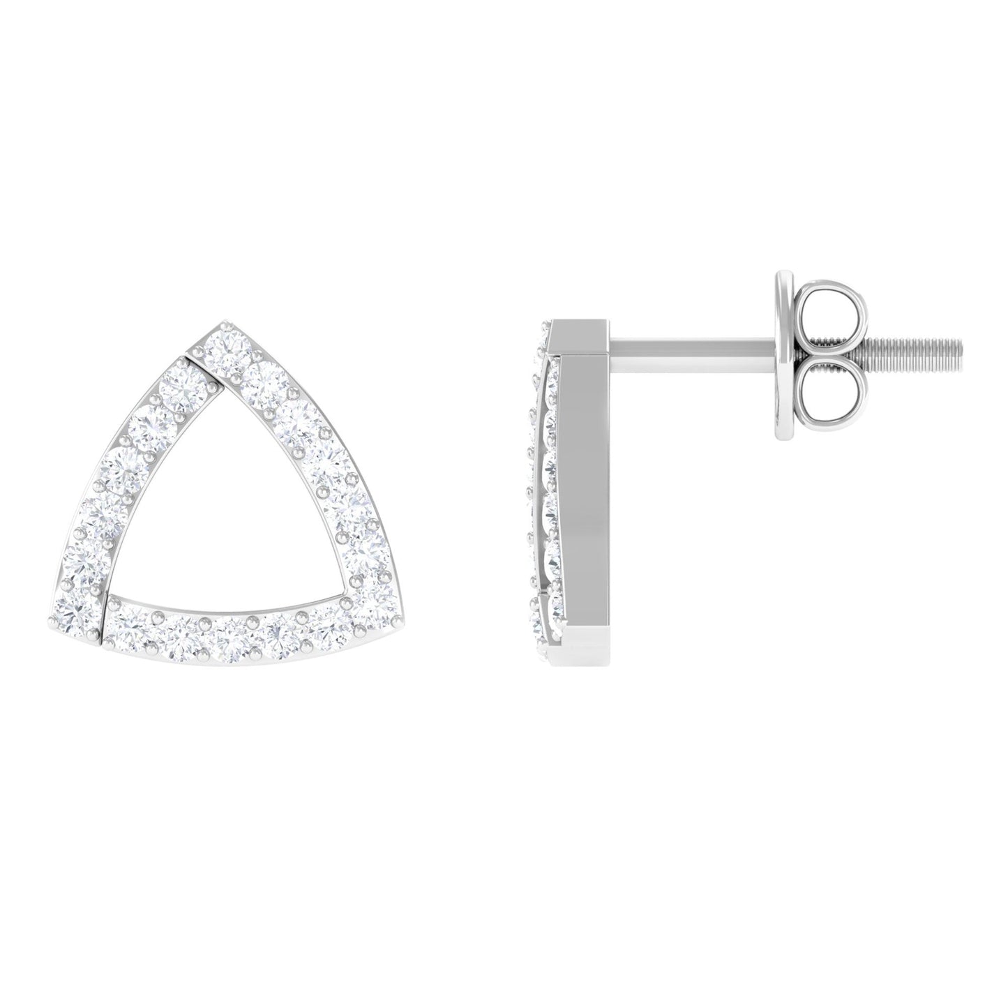 Certified Moissanite Triangle Stud Earrings for Women